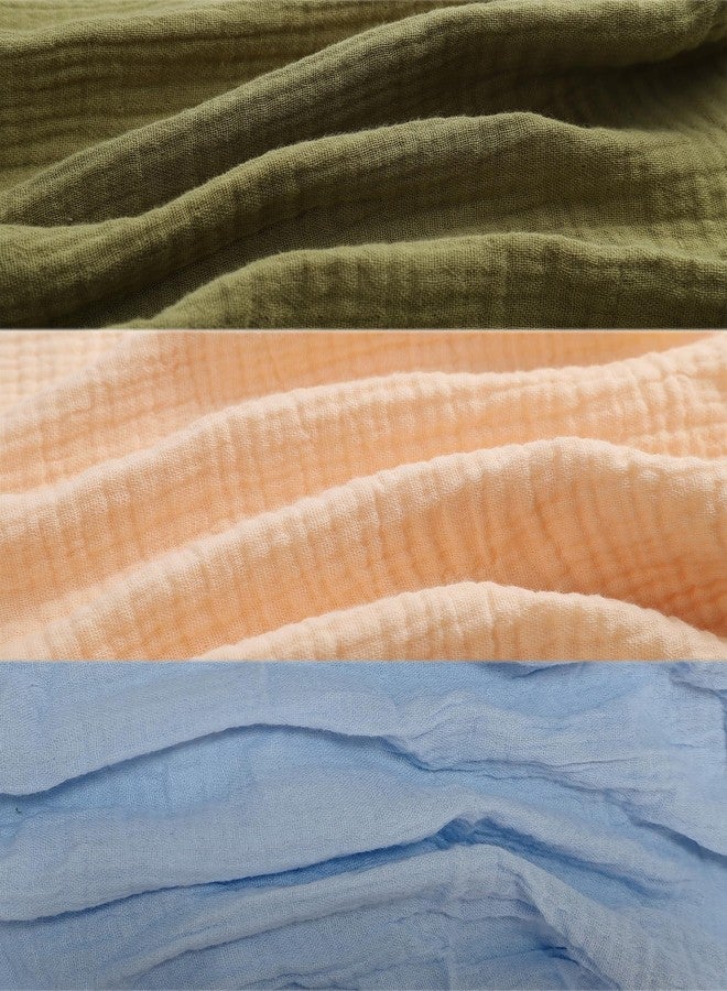 Onacosht Muslin Bassinet Sheets 3 Pack, 100% Cotton Baby Fitted Sheet 33" x 19" Compatible with Mika Micky, KoolaBaby (3 in 1), BabyBond, HARPPA and RICUTON Bedside Bassinet, Beige Green and Sky Blue - Image 2
