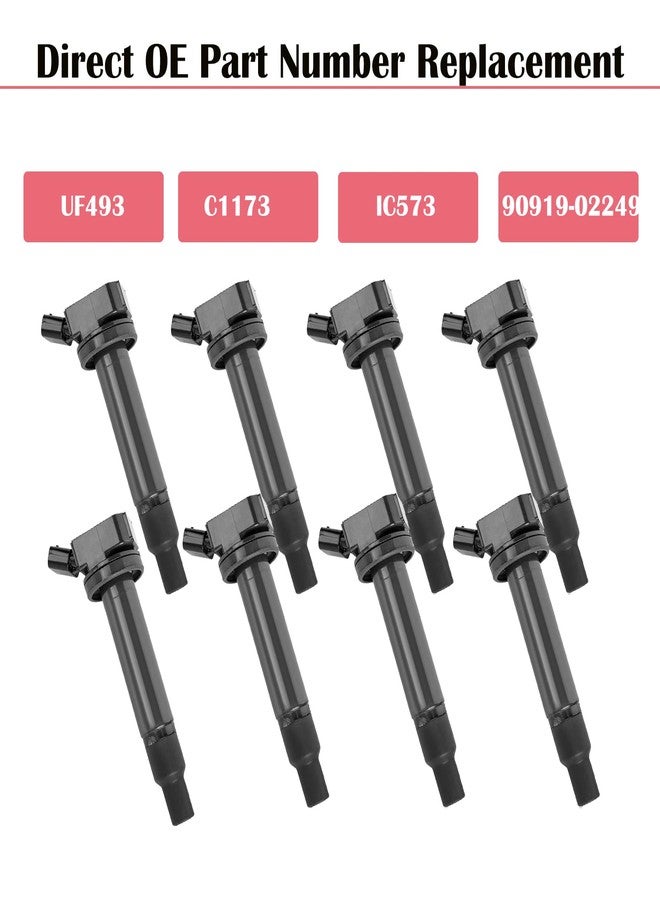 LCWRGS Set of 8 Ignition Coil Pack Fits for V8 4.7 4.3 2000 2001 2002 2003 2004 205 2006 2007 2008 2009 Toyota Tundra Sequoia Land Cruiser 4Runner LEXUS LX470 GX470 GS430 LS430 SC430 Replaces UF230 UF493 - Image 3