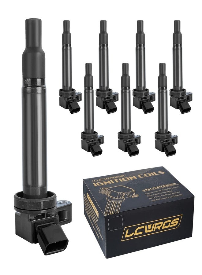 LCWRGS Set of 8 Ignition Coil Pack Fits for V8 4.7 4.3 2000 2001 2002 2003 2004 205 2006 2007 2008 2009 Toyota Tundra Sequoia Land Cruiser 4Runner LEXUS LX470 GX470 GS430 LS430 SC430 Replaces UF230 UF493 - Image 1