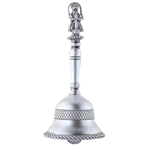 PRD CARATCAFE Sterling Silver Pooja Bell Ghanti for Mandir Pooja Article, Decorative Silver Bell for Home, Indian Style in Pure Silver 925 | Multiple Designs | (Hanuman) - Image 1