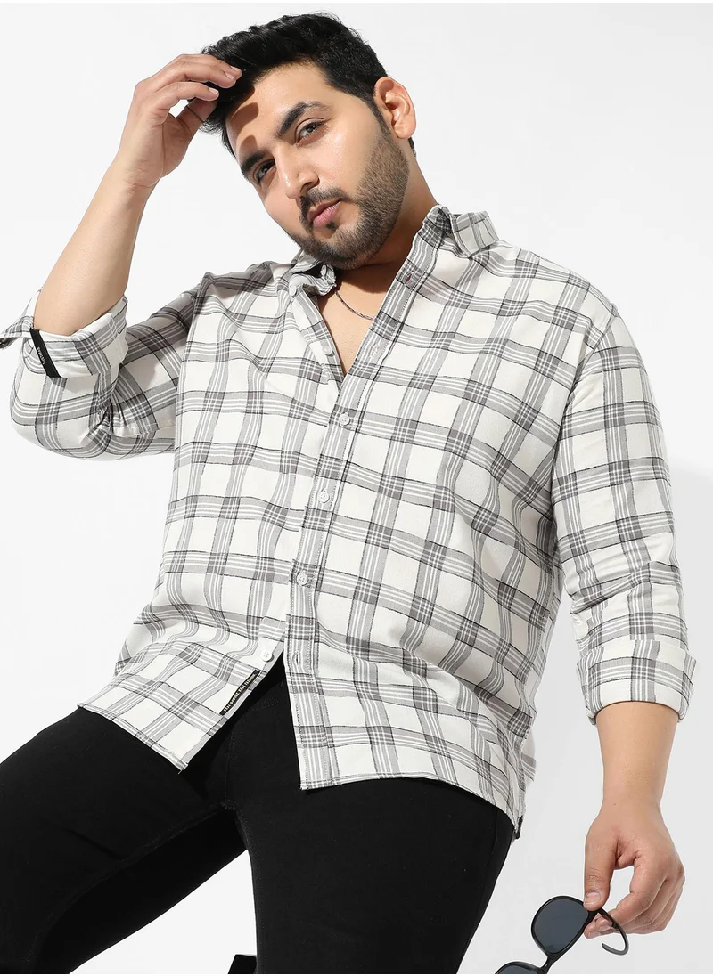 Instafab Plus Men's Multicolour Checkered Regular Fit Casual Shirt