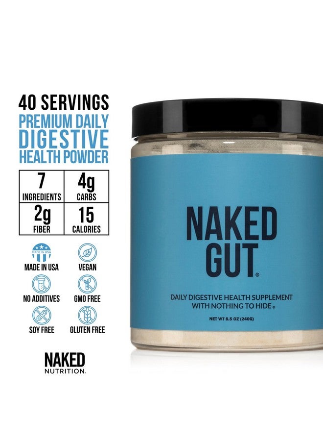 NAKED nutrition Naked Gut - Daily Gut Health Supplement - Natural Gut Health Powder for Gut Cleanse, Digestive Support, GMO-Free, Soy-Free, Gluten-Free, Vegan and Hypoallergenic, 40 Servings - Image 5