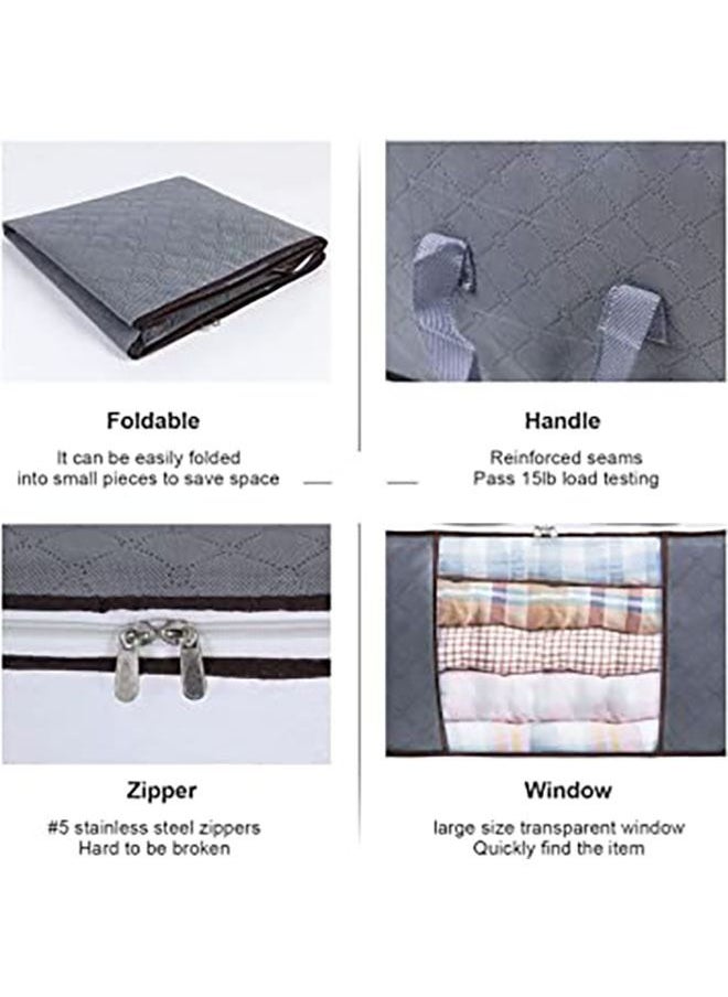 Arabest - 5 large storage bags, clothes storage box, foldable closet organizer storage container with durable handle, thick fabric, suitable for blankets quilts clothes bedding 90L. - Image 1