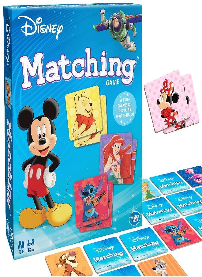 Wonder Forge Disney Classic Characters Matching Game by Wonder Forge | For Boys & Girls Age 3 to 5 | A Fun & Fast Disney Memory Game for Kids | Mickey Mouse, Minnie Mouse, Donald Duck, and more , Blue  - Image 1