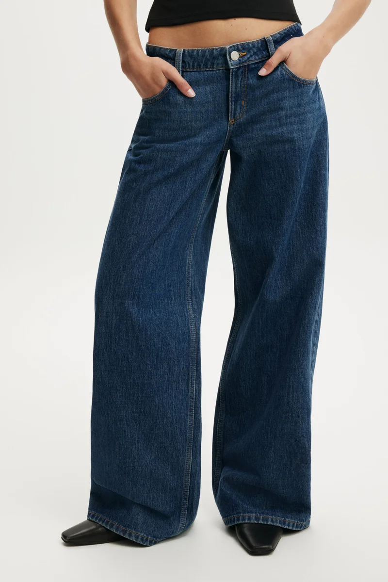 Cotton On  Low Rise Wide Jean for Women | Best Price UAE