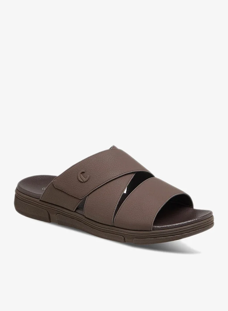 لو كونفورت Men Cross Strap Comfort Sandals