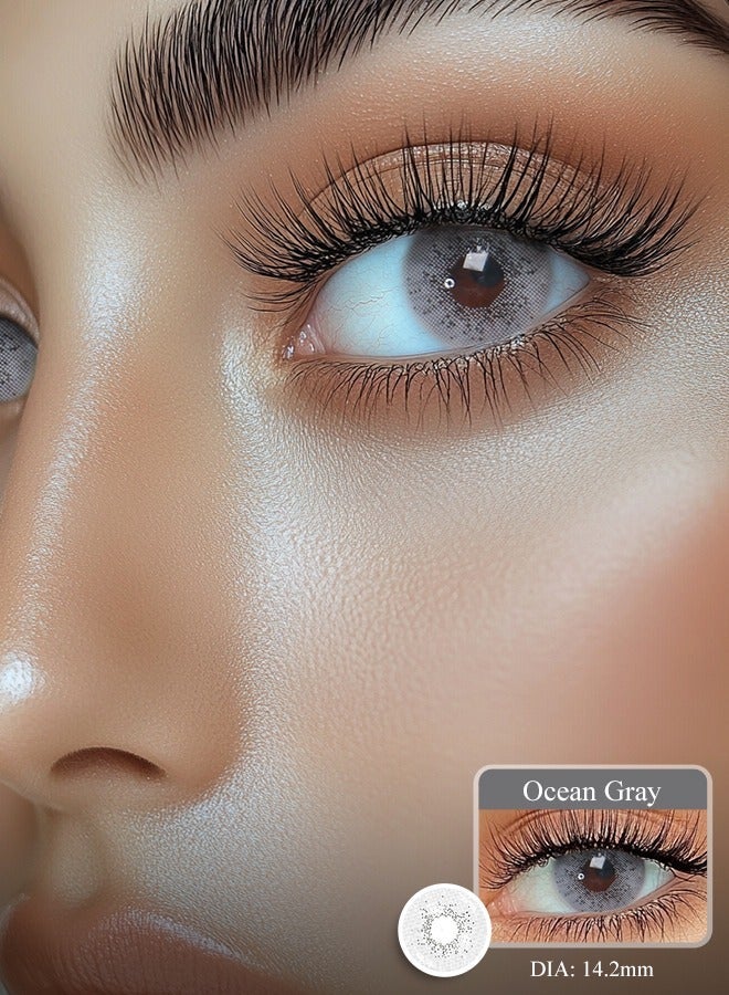 FreshLady Colored Contact Lenses Ocean Gray 14.20mm Yearly Disposable for Daily Wear - Image 4