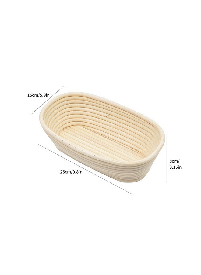 Bread Baskets, Oval-Shaped Bread Baskets And Cloth, Bread Fermentation Baskets, Natural Rattan Baskets, Rattan Woven Fruit Baskets And Storage Baskets(Bread Basket + Bread Cloth Cover Of The Same Size) - Image 3