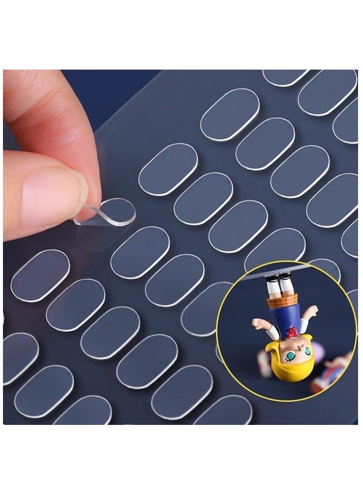 HW Clear Museum Gel Poster Sticky Tack Removable Glue Dots Double Sided Sticky Dots No Trace Adhesive Dots Sticky Putty Glue Dots for Crafts Balloons Festival Party Decorations (600, 13mm*8mm) - Image 1