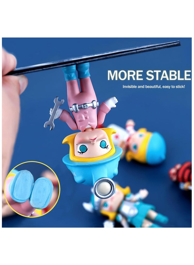 HW Clear Museum Gel Poster Sticky Tack Removable Glue Dots Double Sided Sticky Dots No Trace Adhesive Dots Sticky Putty Glue Dots for Crafts Balloons Festival Party Decorations (600, 13mm*8mm) - Image 2