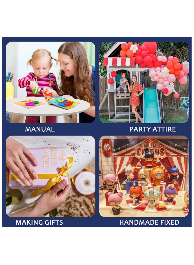 HW Clear Museum Gel Poster Sticky Tack Removable Glue Dots Double Sided Sticky Dots No Trace Adhesive Dots Sticky Putty Glue Dots for Crafts Balloons Festival Party Decorations (600, 13mm*8mm) - Image 4