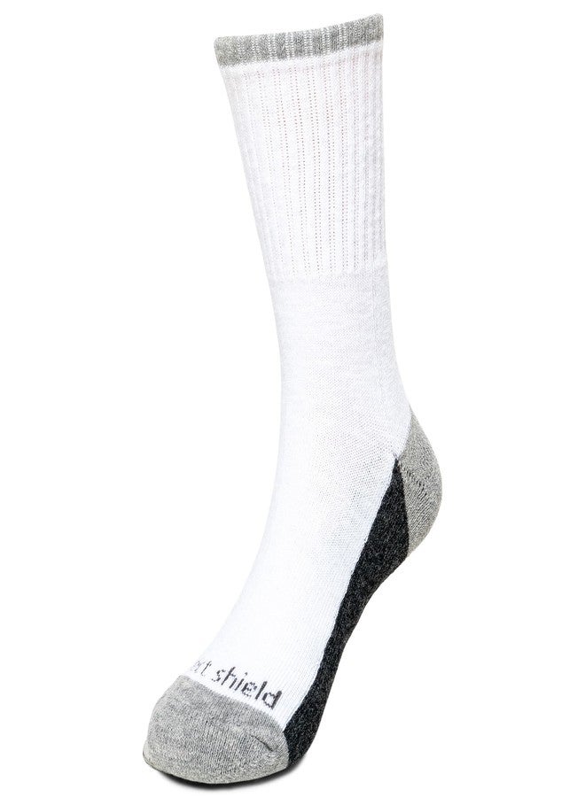Insect Shield Kids Sport Crew Sock, Padded Athletic Crew Socks With Odorless & Invisible Permethrin Insect & Tick Protection, White, Youth Medium - Image 1