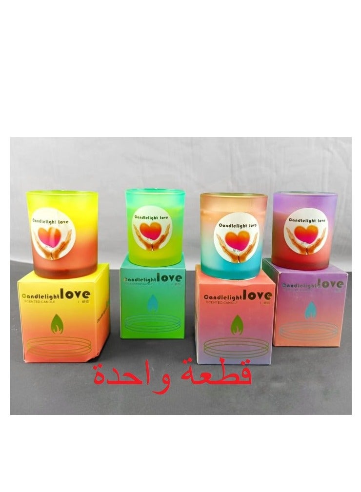 شمعة معطرة فاخرة بروائح مميزة في وعاء زجاجي للاسترخاء وتزيين المنزل ( قطعة واحدة متعددة الألوان ) - Image 1