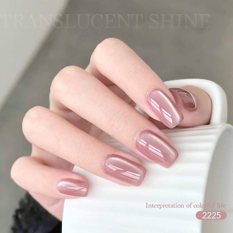 GAOY Jelly Pink Silver Cat Eye Gel Nail Polish Set with Magnet for Holographic Glitter Cat Eye, Salon Gel Manicure and Nail Art DIY at Home - Image 3