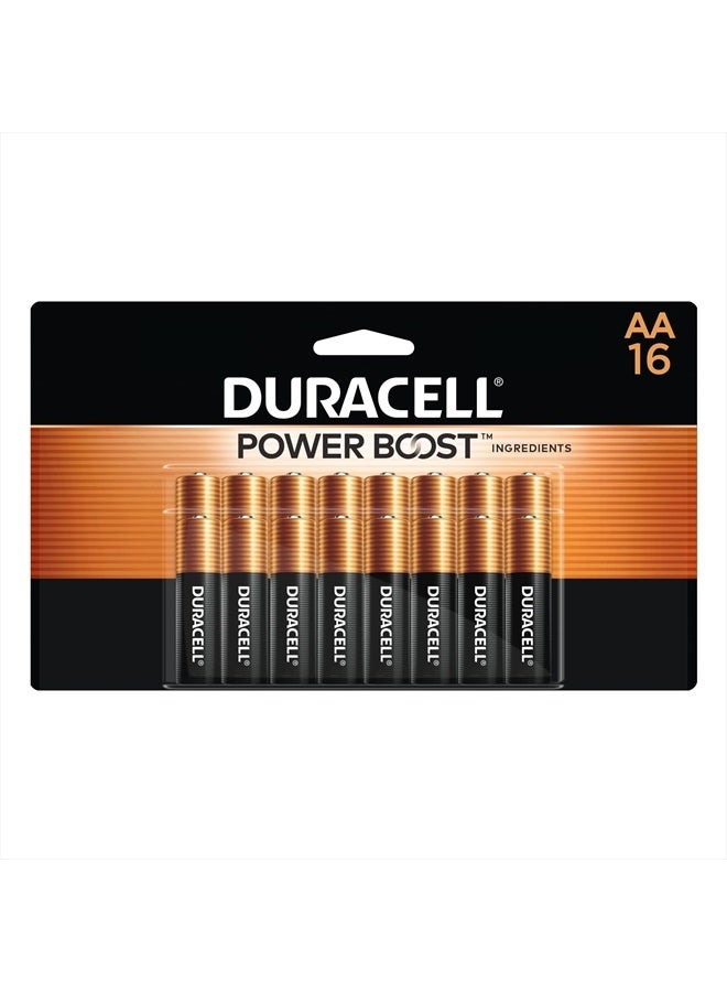 Duracell Coppertop AA Batteries with Power Boost Ingredients, 16 Count Pack Double A Battery with Long-lasting Power, Alkaline AA Battery for Household and Office Devices - Image 1