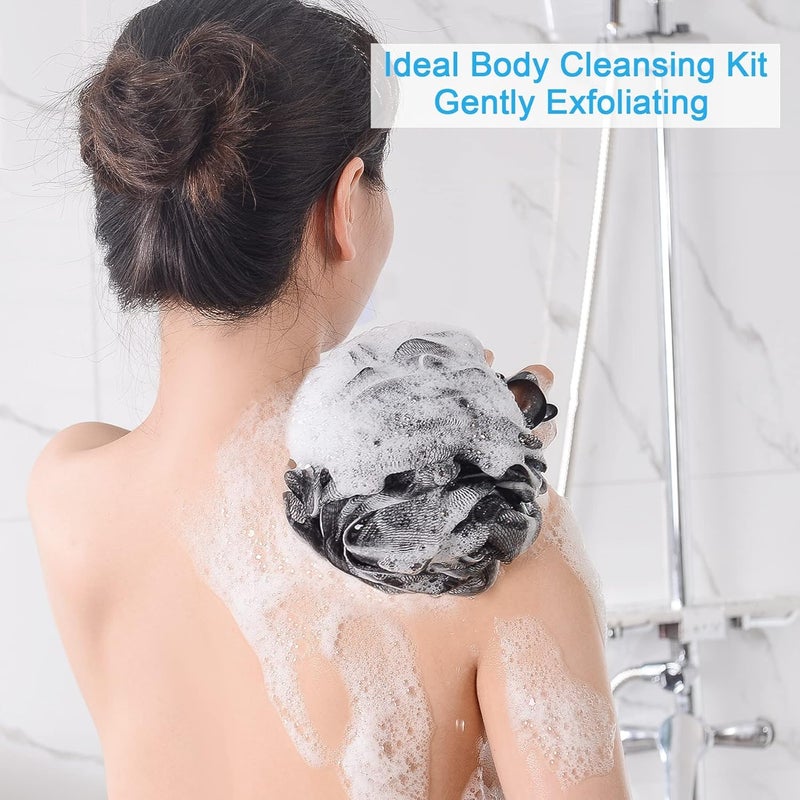 Aakarit Dry Body Scrubber for Dead Skin Wooden Bath Brush Loofah for Bathing Shower Sponge Exfoliator Women and Men | Black | WBL-1 - Image 5