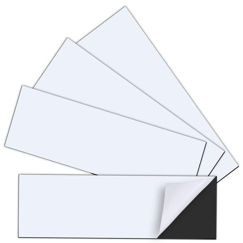 HYHOSHI 4 Pack 12 X 4 Bumper Sticker Magnets with Self Adhesive Flexible Magnetic Bumper Stickers Turn Any Decal Into a Strong Magnet Easy to Cut White - Image 3