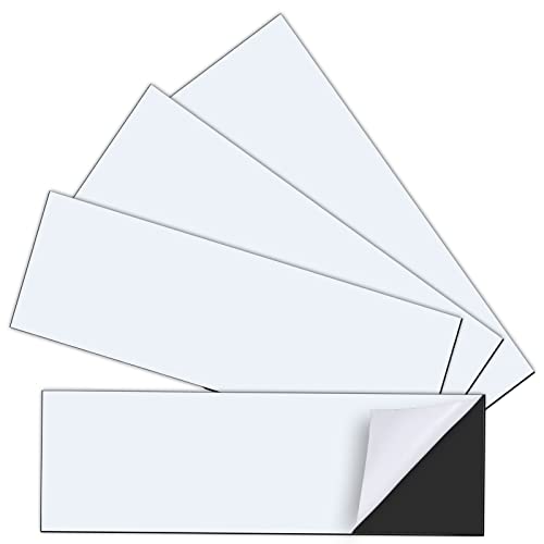 HYHOSHI 4 Pack 12 X 4 Bumper Sticker Magnets with Self Adhesive Flexible Magnetic Bumper Stickers Turn Any Decal Into a Strong Magnet Easy to Cut White - Image 1