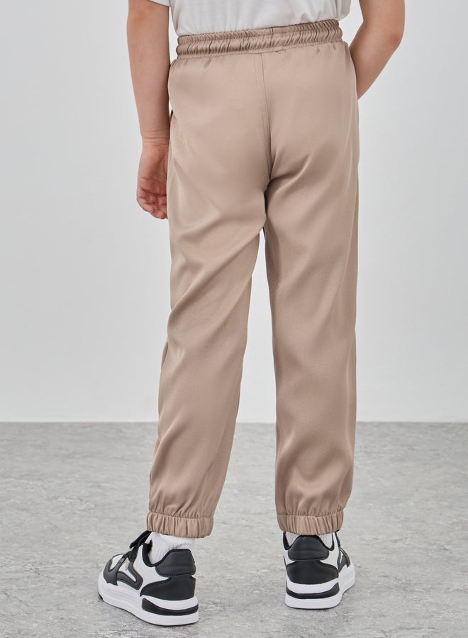 Styli Solid Mid Rise Joggers with Drawstring - Image 4