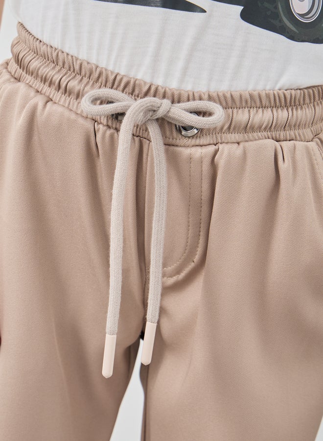 Styli Solid Mid Rise Joggers with Drawstring - Image 3