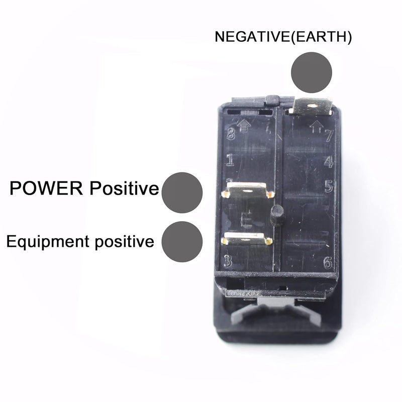 X-Haibei Marine 2 Position Rocker Switch On Off 12V 24V SPST Waterproof with Blue LED Light - Image 5
