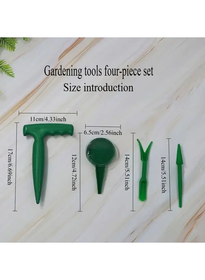 4 Piece Gardening Tool Set with Puncher Seeder and Seedling Transplanter for Succulent Herb - Image 4