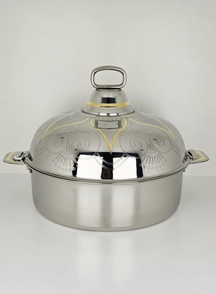 Premium Stainless Steel Hotpot 1 Piece – Insulated Food Warmer Serving Casserole 5 Liter For Home And Dining