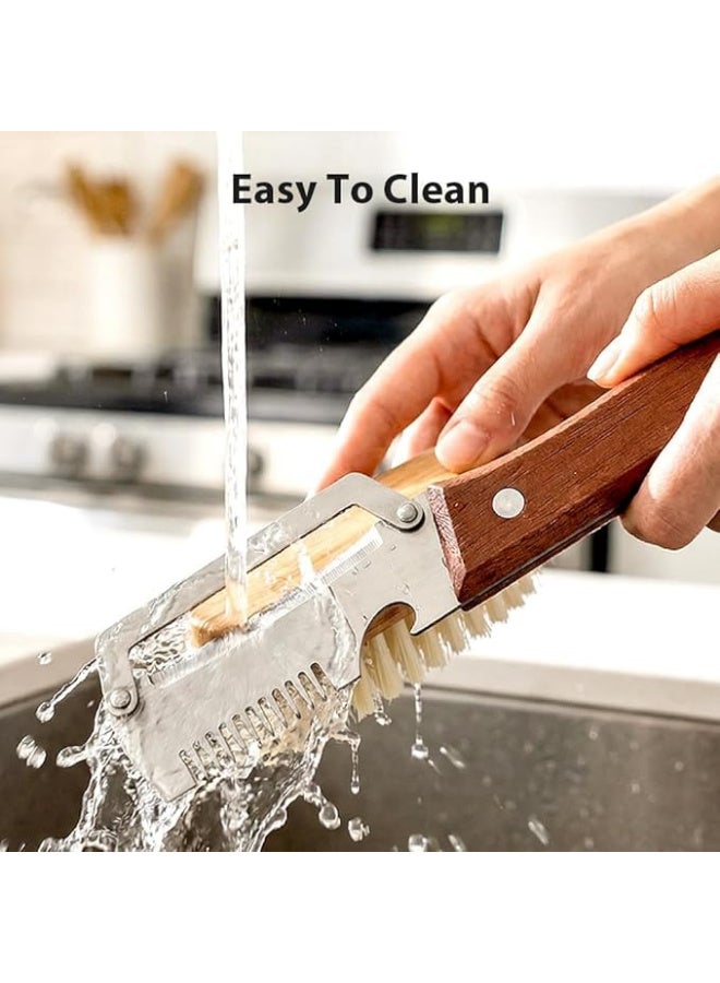 VIUAUAX 2pcs Stainless Steel Vegetable Peeler with wooden handle bottle opener 3-in-1 Multifunctional Stainless Steel Blade Kitchen Tool for Fruit Apple Potato Pumpkin Papaya Carrot - Image 4