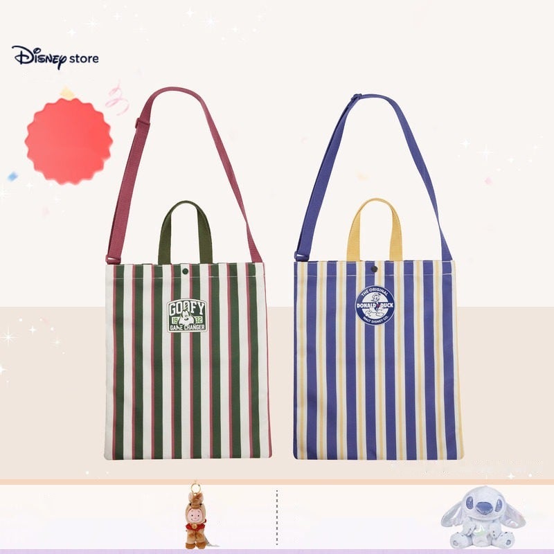 Disney Limited-Time Discount: Disney Official Goofy Shopping Bag Striped Preppy Handbag Canvas Gift - Image 2
