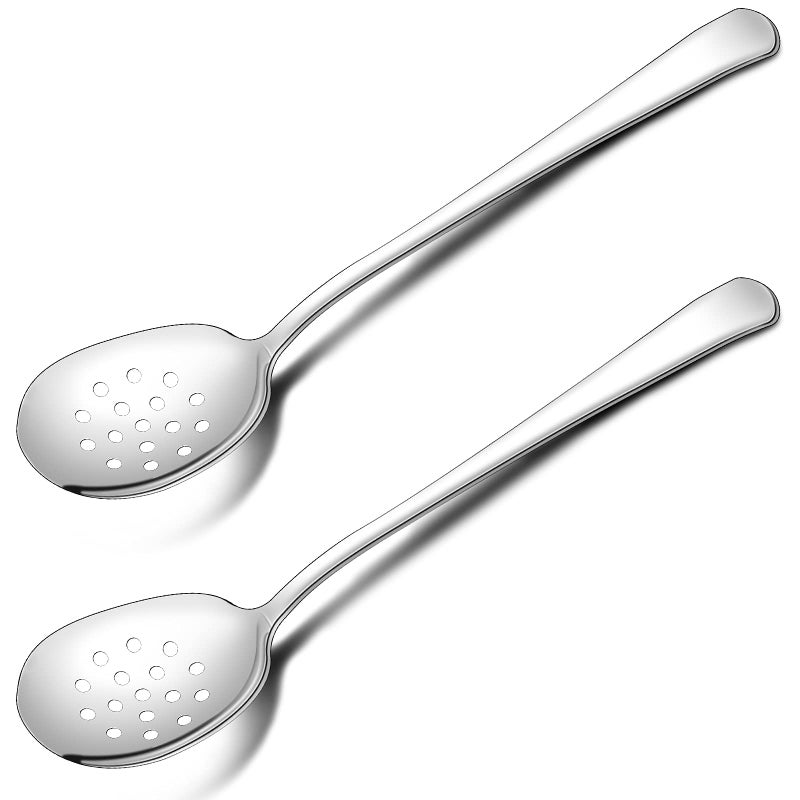 Cunhill Cunhill 2 Pieces 8 3 Inches Slotted Stainless Steel Serving Spoon Colander with 16 Holes Strainer Skimmer for Cooking  Baking 