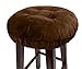 Augld Bar Stool Cushion Covers -Anti-Slip Padded Round Chiar Cushion 12" Velvet Coffee - Image 2