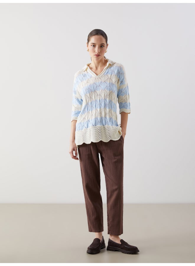 LC WAIKIKI Polo Neck Striped Women's Knitwear Sweater - Image 2