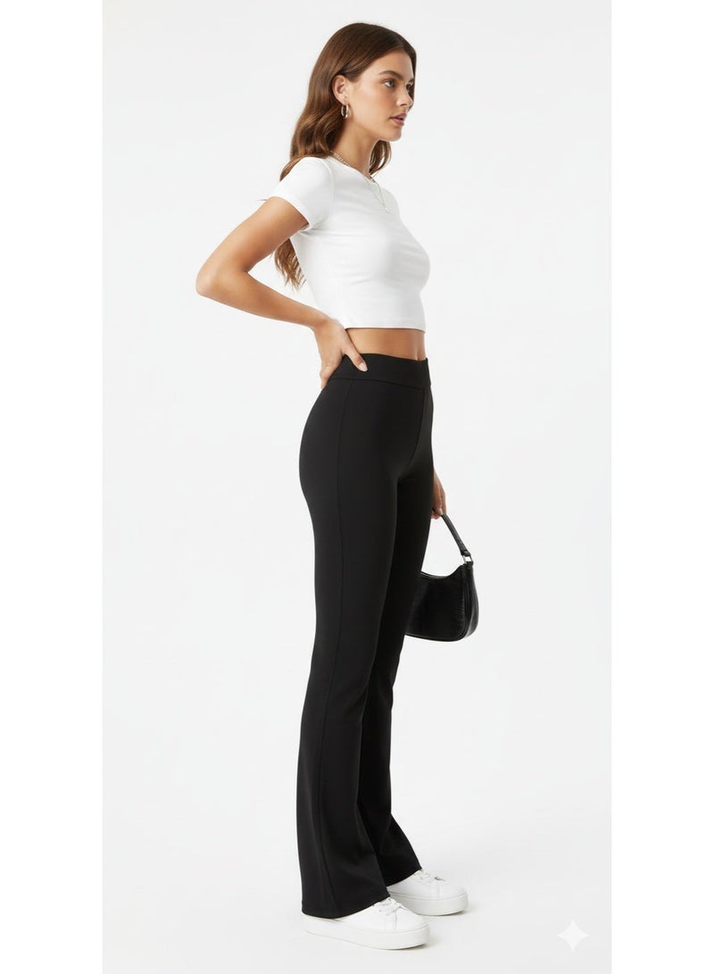 Soft Steps Women’s High Waist Flared Leggings – Stretchy Bootcut Yoga Pants – Black Size XXL - Image 4