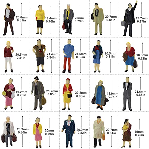 Evemodel P8712 40pcs All Standing Pose Figures Assorted HO Scale Person Model Train Street People Desktop Decoration - Image 5