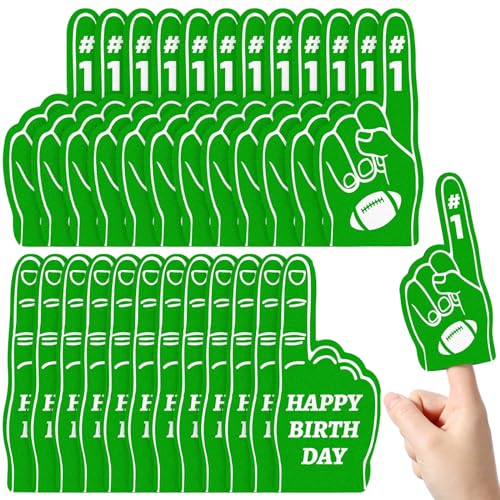 Foilswirl 24 Pack Foam Finger Cheerleading Foam Hand Sports Themed Party Favors for Celebration Events School Birthday Sporting Party Decoration Football - Image 1