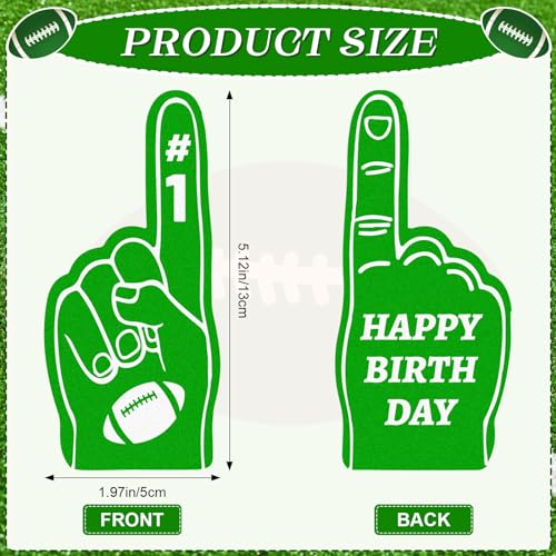 Foilswirl 24 Pack Foam Finger Cheerleading Foam Hand Sports Themed Party Favors for Celebration Events School Birthday Sporting Party Decoration Football - Image 5