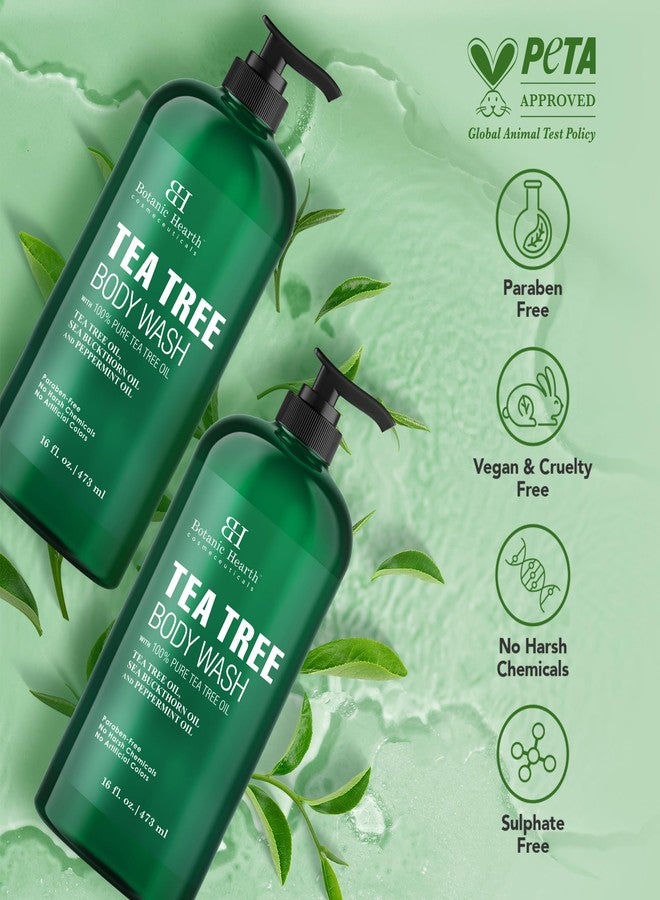 Botanic Hearth Tea Tree Body Wash | 16 Fl Oz | Helps Soothe Itchy, Dry Skin, Antifungal Body Wash With 100% Pure Tea Tree Oil | Sulfate Free, Paraben Free, For Men And Women Set Of 2 - Image 2
