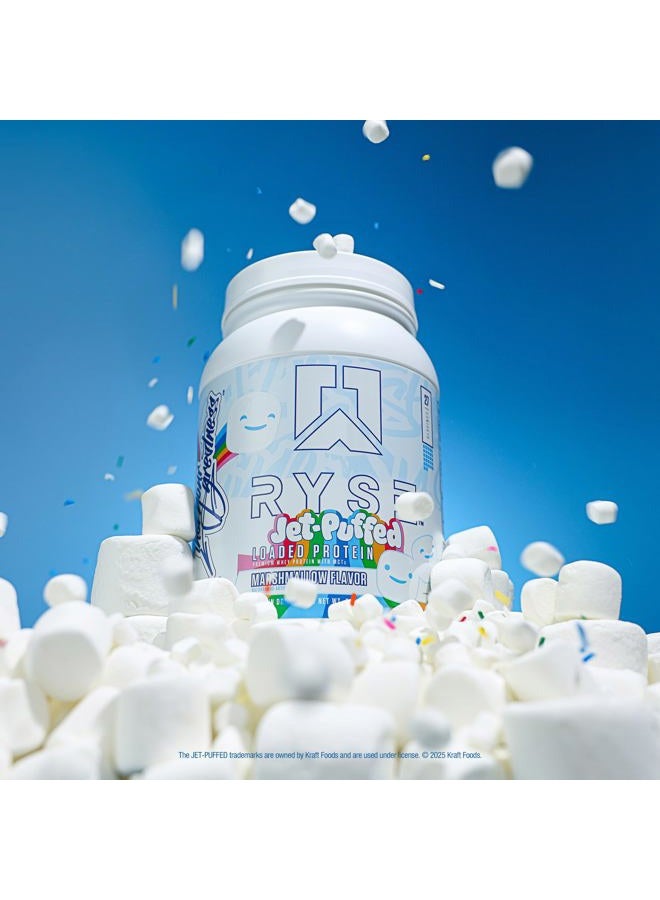 RYSE Up Supplements RYSE Loaded Protein Powder - Jet-Puffed Marshmallow - 25g Whey Protein Isolate & Concentrate with Prebiotic Fiber & MCTs - Low Carb, Low Sugar, Digestive-Friendly - 20 Servings / 1.5 lb Tub - Image 5
