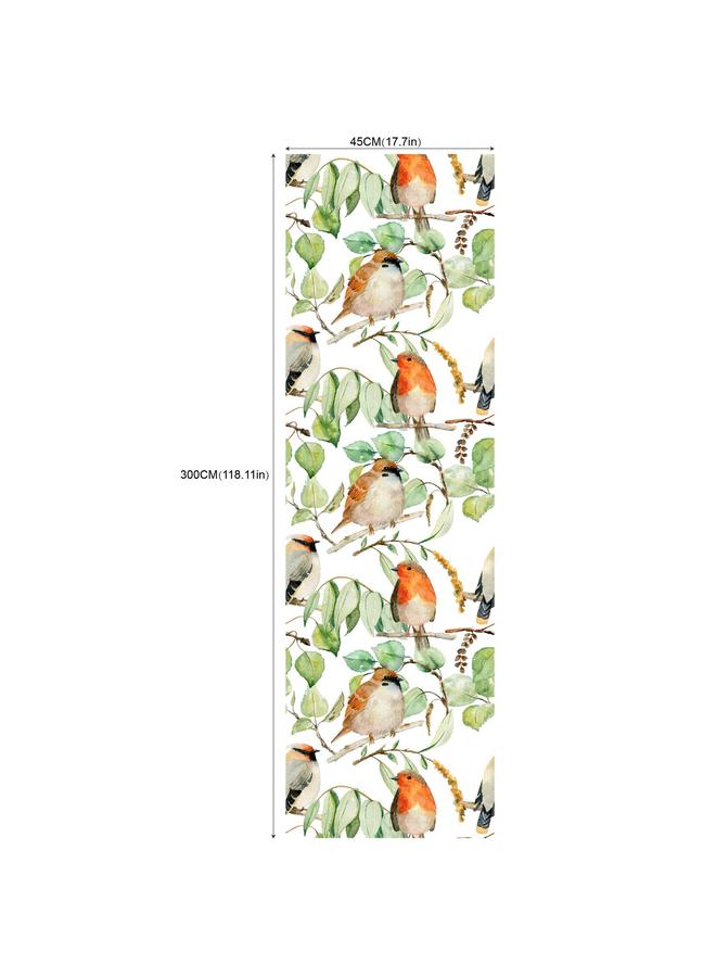 الأزرق جي دبليو Wallpaper الزهور والطيور الخضراء ذاتية اللصق خلفية غرفة المعيشة الخلفية تحول خلفية التمرير RW236-250 - Image 1