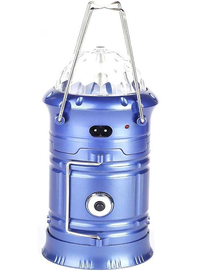 Generic - Solar Rechargeable Camping Lantern  with Rotating Magic Effect Ball, Portable Flashlight (1 W + 6 Led+ 3 color LED) with USB output for  mobile charging, 220 v code(XF-5801) - Image 1