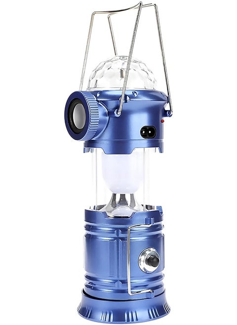 Solar Rechargeable Camping Lantern  with Rotating Magic Effect Ball, Portable Flashlight (1 W + 6 Led+ 3 color LED) with USB output for  mobile charging, 220 v code(XF-5801)