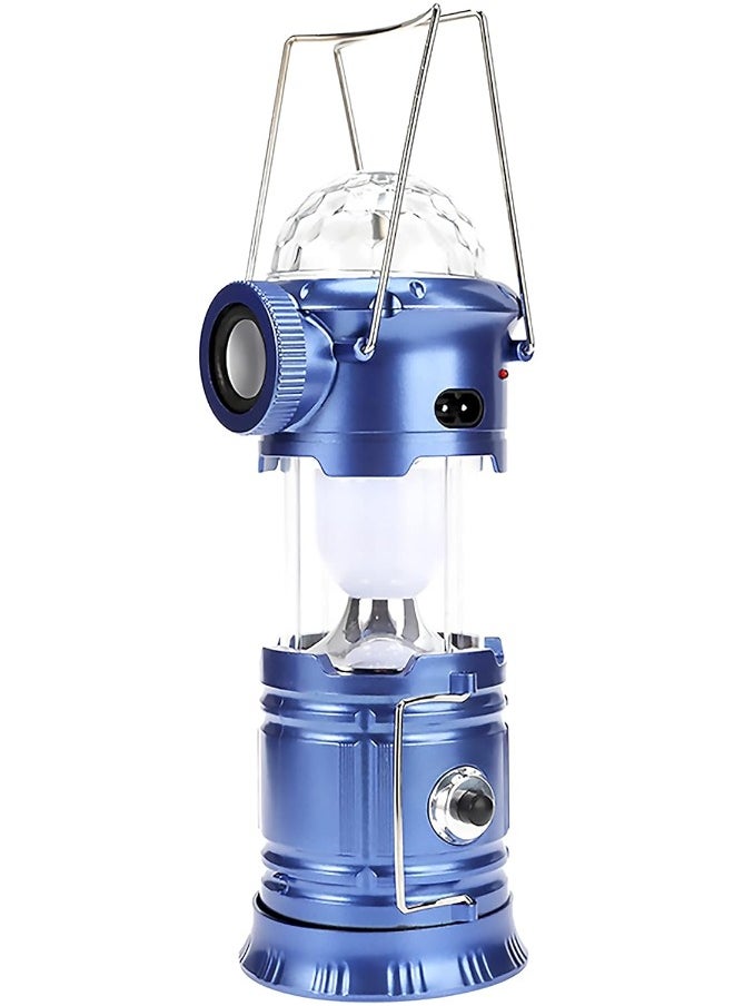 Generic - Solar Rechargeable Camping Lantern  with Rotating Magic Effect Ball, Portable Flashlight (1 W + 6 Led+ 3 color LED) with USB output for  mobile charging, 220 v code(XF-5801) - Image 1