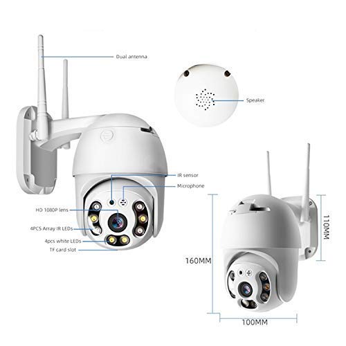 smars® 1080P PTZ IP Camera WiFi Outdoor Speed Dome Wireless WiFi Security Camera Pan Tilt Auto Focus IP66 Weatherproof Network CCTV Surveillance with 8 IR Light - Image 3