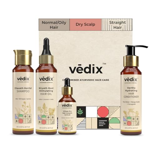 Vedix Customized Ayurvedic Hair Care Kit for Dry Scalp & Straight Hair | Combo - Image 1