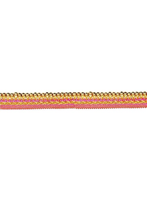 GOELX Fashion Lace Pink with Mounted Shiny Golden Beads for Dress/Sarees/lehangas/caps/Bags/Decorations/Borders, Crafts & Many More.. Pack of 4.25 Meters  - Image 3