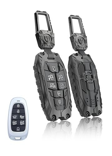 TALKMOON Key Fob Cover for Hyundai 7 Buttons Key CaseHeavy Key Shell Protector Keychain Accessories for 2024 2023 2022 Hyundai Sonata Santa Fe Nexo Tucson Palisade Key Fob ModelBBlack - Image 1