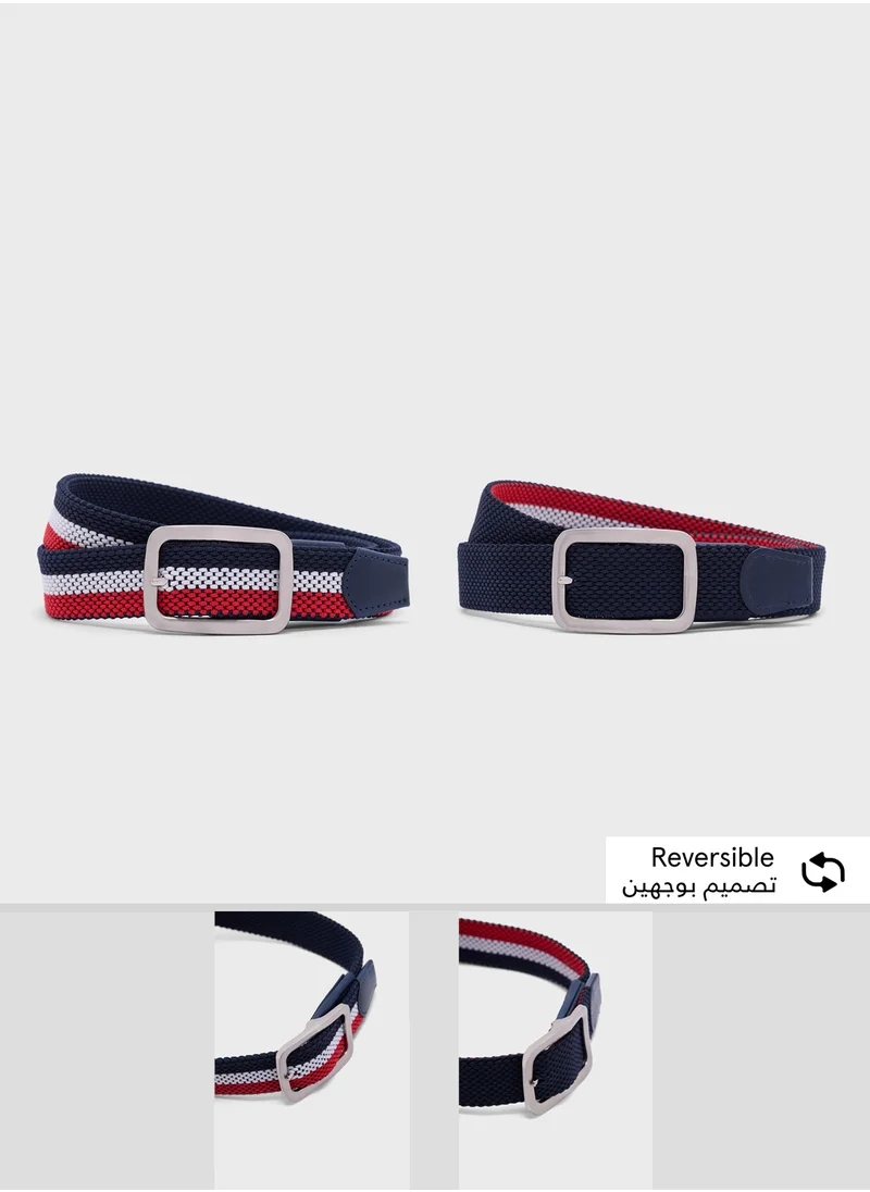 سفنتي فايف Casual Stripes Webbing Belt