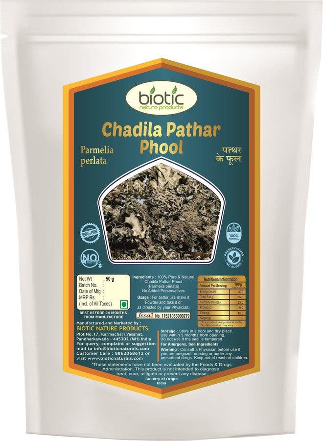 Biotic Pathar Ke Phool - Stone Flower Spices for Biryani Masala - Patthar ke Phool - Black Stone Flower Spice - Kalpasi - Chabila Phool - Dagad Phool - 50 gm - Image 1
