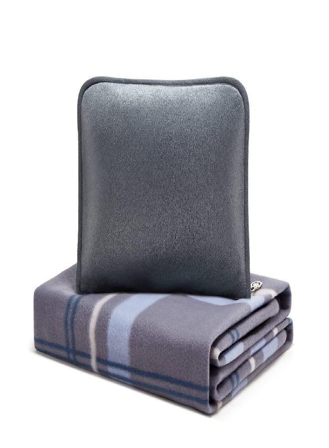forestfish forestfish Portable Travel Blanket Airplane Compact with Bag, Fleece Throw Blanket Cozy Soft for Camping Train 60" x 40", Plaid-B - Image 1