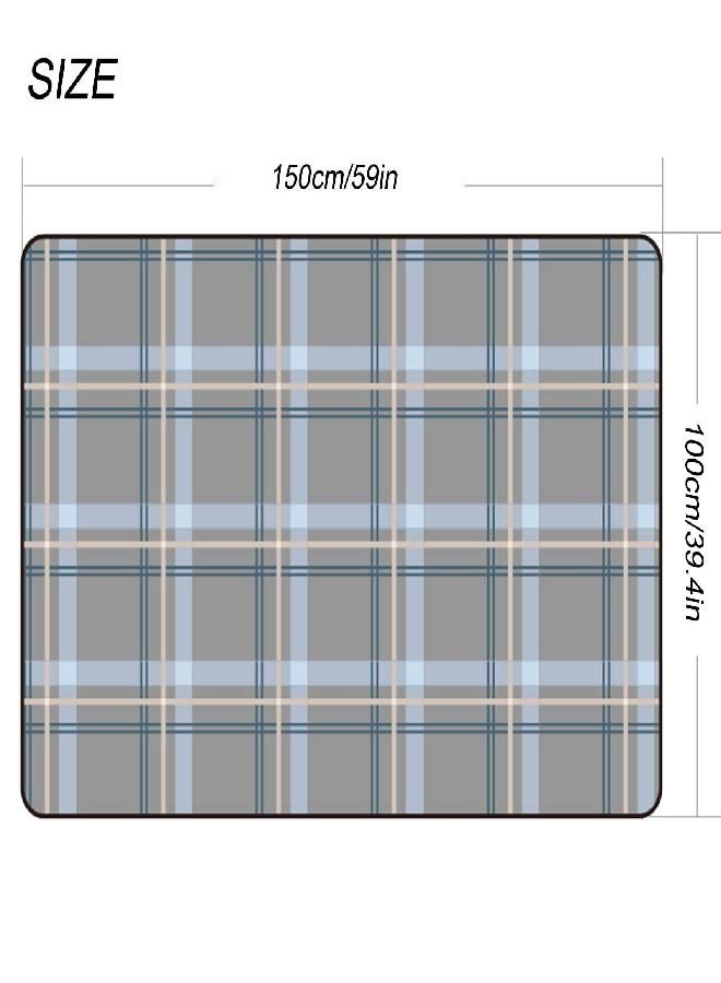 forestfish forestfish Portable Travel Blanket Airplane Compact with Bag, Fleece Throw Blanket Cozy Soft for Camping Train 60" x 40", Plaid-B - Image 2
